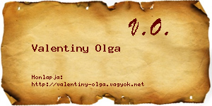 Valentiny Olga névjegykártya